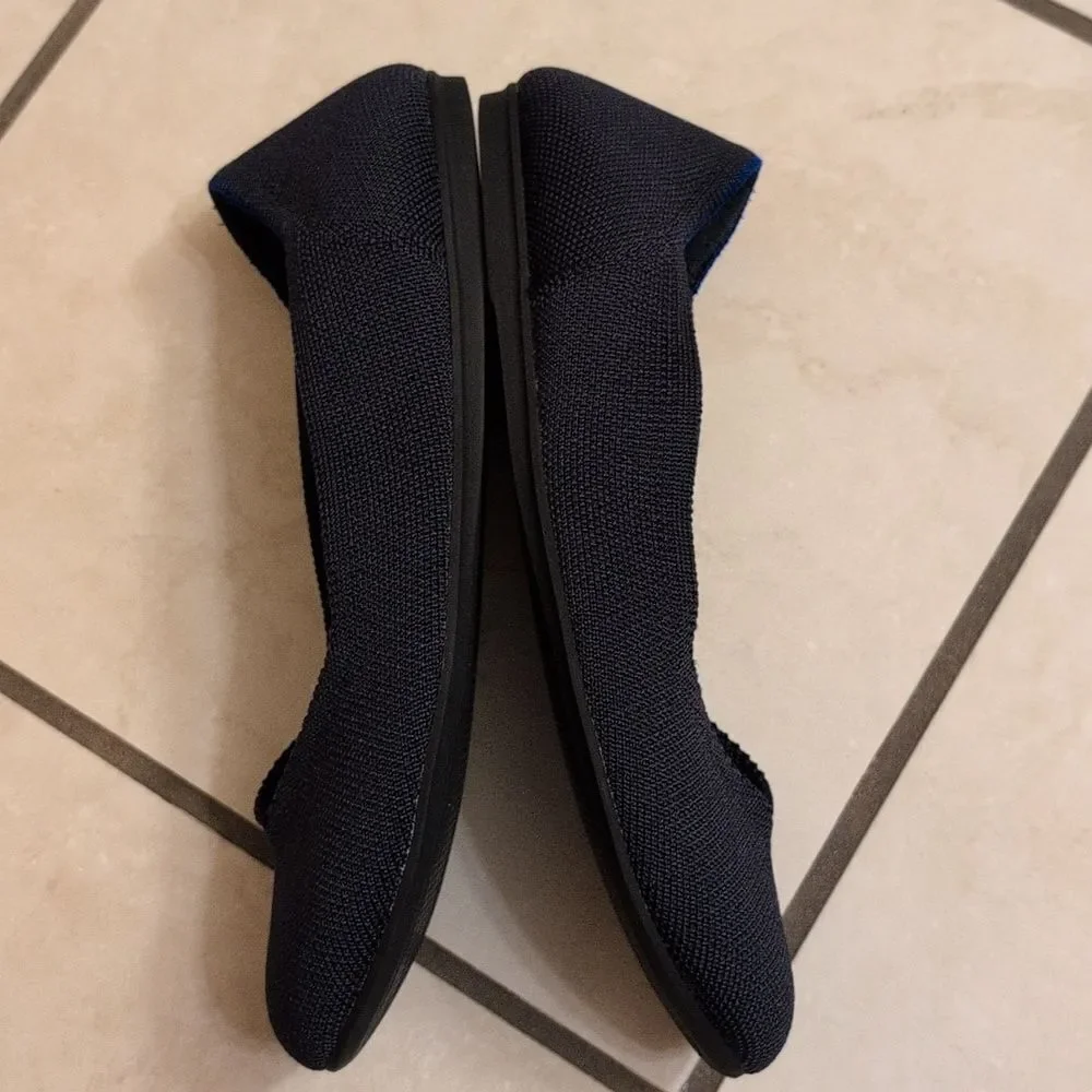 Rothys The Round Toe Flat Dark Navy Blue Size 7.5